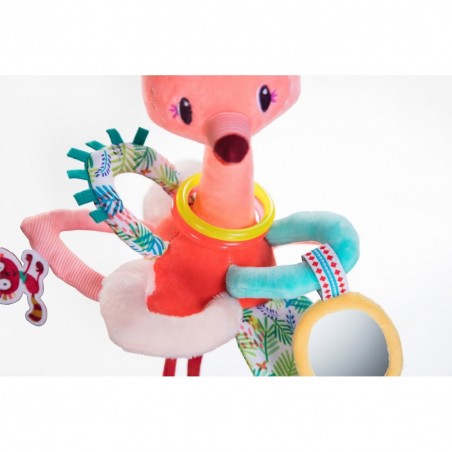 Hochet à anneaux anaïs le flamant rose - Lilliputiens