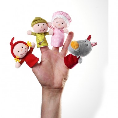 Lot 4 marionnettes à main gant animaux des bois -LWS-362 de The