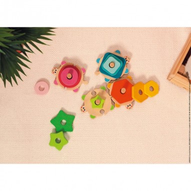 Empilable Tortues I wood - Jeux d'éveil dès 18 mois - Janod
