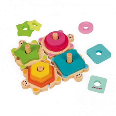 Empilable Tortues I wood - Jeux d'éveil dès 18 mois - Janod