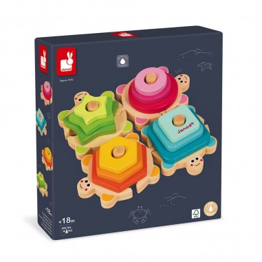 Empilable Tortues I wood - Jeux d'éveil dès 18 mois - Janod