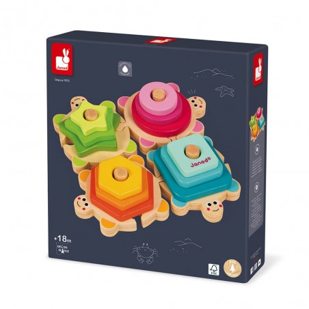 Empilable Tortues I wood - Jeux d'éveil dès 18 mois - Janod