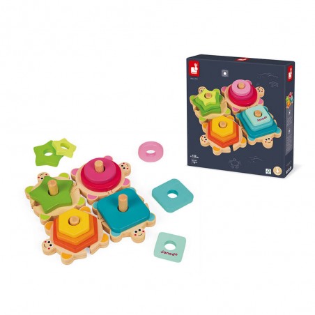 Empilable Tortues I wood - Jeux d'éveil dès 18 mois - Janod