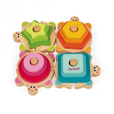 Empilable Tortues I wood - Jeux d'éveil dès 18 mois - Janod