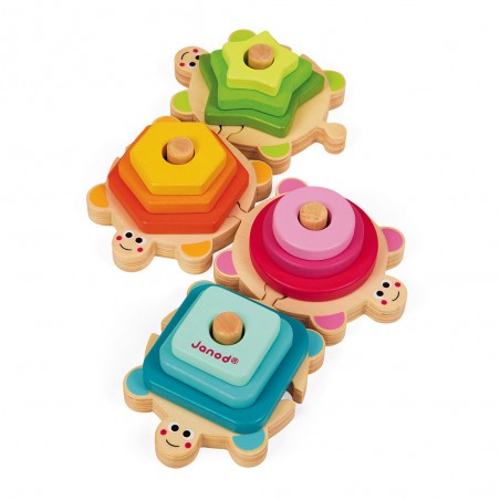Empilable Tortues I wood - Jeux d'éveil dès 18 mois - Janod