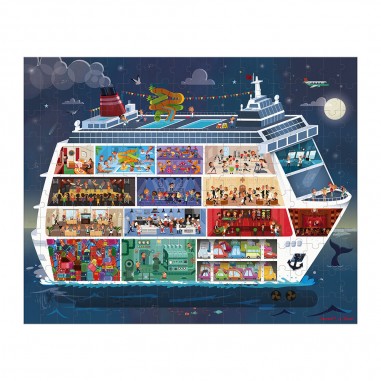 2 puzzles bateau de croisière 100 et 200 pièces - Janod