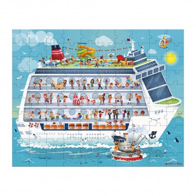 2 puzzles bateau de croisière 100 et 200 pièces - Janod