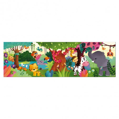 Valisette puzzle panoramique Jungle 36 pièces : Puzzles 20 à 49 pièces - Janod