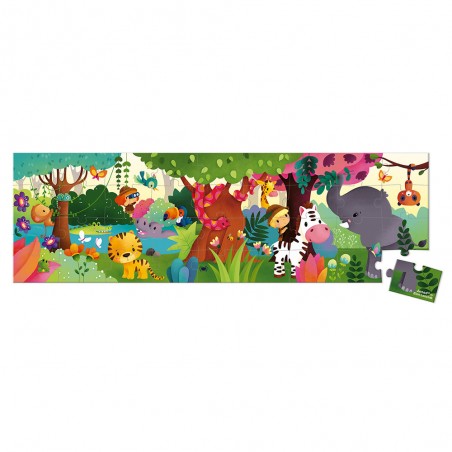 Valisette puzzle panoramique Jungle 36 pièces : Puzzles 20 à 49 pièces - Janod