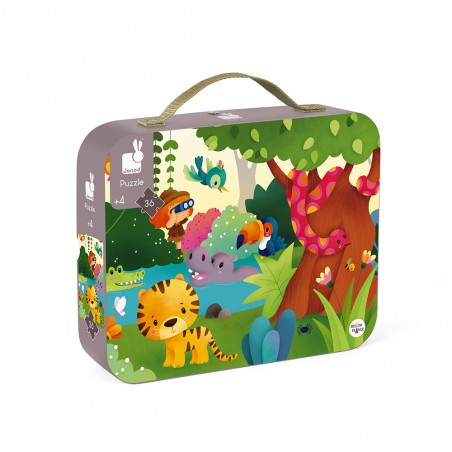 Valisette puzzle panoramique Jungle 36 pièces : Puzzles 20 à 49 pièces - Janod