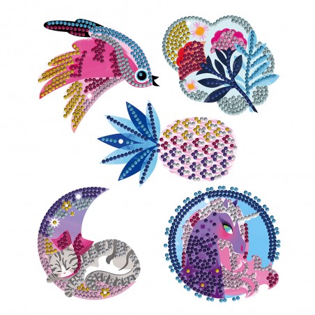 Set Créatif Pixel Art Strass Jolies Décos : Sable, Paillettes, Dorure & Strass - Janod