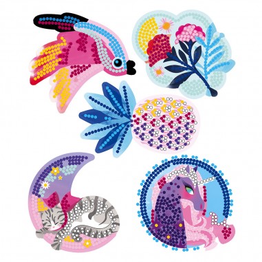 Set Créatif Pixel Art Strass Jolies Décos : Sable, Paillettes, Dorure & Strass - Janod