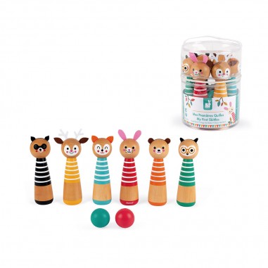 Quilles en bois - Jeu quilles animaux pour enfant dès 3 ans - Janod