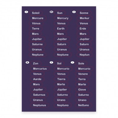 Carte magnétique du système solaire - Janod