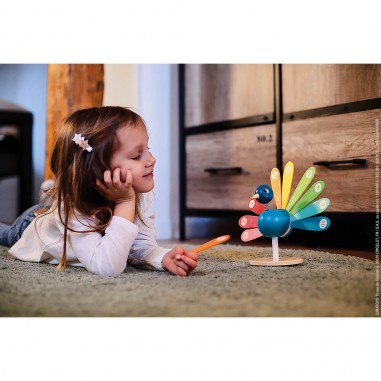 Jouet éducatif - J'apprends a compter Paon pour enfant dès 2 ans - Janod