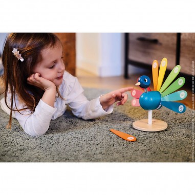 Jouet éducatif - J'apprends a compter Paon pour enfant dès 2 ans - Janod