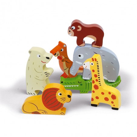 Chunky Puzzle Zoo 7 pièces : Puzzles en bois premier âge - Janod