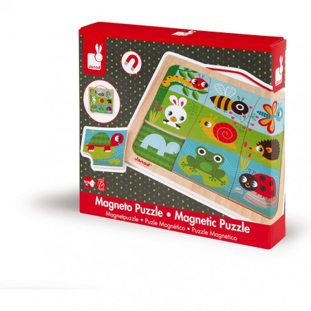 Magneto Puzzle Happy Garden 9 pièces : Puzzles magnétiques - Janod