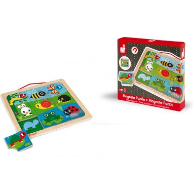 Magneto Puzzle Happy Garden 9 pièces : Puzzles magnétiques - Janod