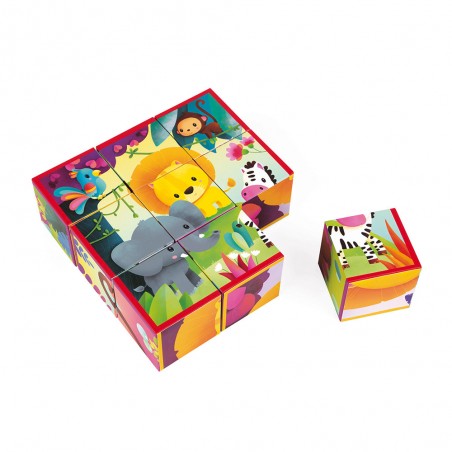 Kubkid - Animaux de la jungle 9 cubes - Janod