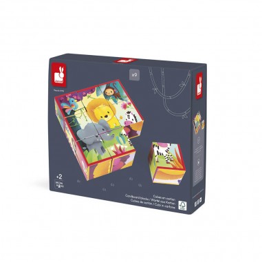 Kubkid - Animaux de la jungle 9 cubes - Janod