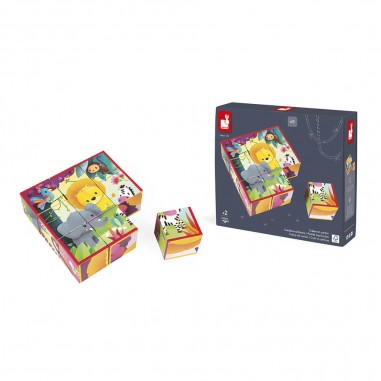 Kubkid - Animaux de la jungle 9 cubes - Janod