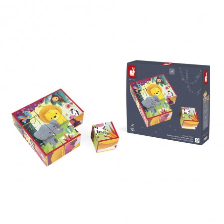 Kubkid - Animaux de la jungle 9 cubes - Janod