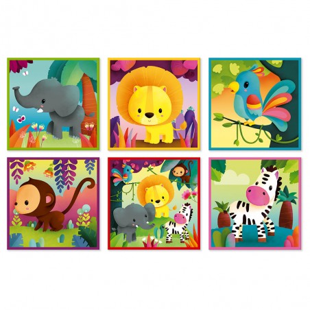 Kubkid - Animaux de la jungle 9 cubes - Janod