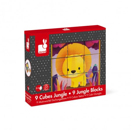 Kubkid - Animaux de la jungle 9 cubes - Janod