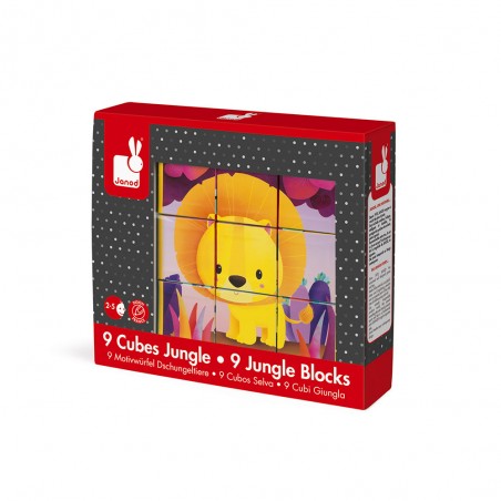 Kubkid - Animaux de la jungle 9 cubes - Janod
