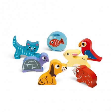Chunky Puzzle Animaux 7 pièces : Puzzles en bois premier âge - Janod
