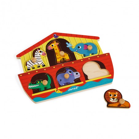 Puzzle Arche de Noé 6 pièces : Puzzles en bois premier âge - Janod