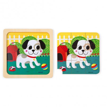 Coffret 3 Puzzles Tornado Titus Felix pour enfant dès 18 mois - Janod