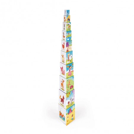 Pyramide à empiler pour bébé la vie à la ferme - Jeu d'éveil - Janod