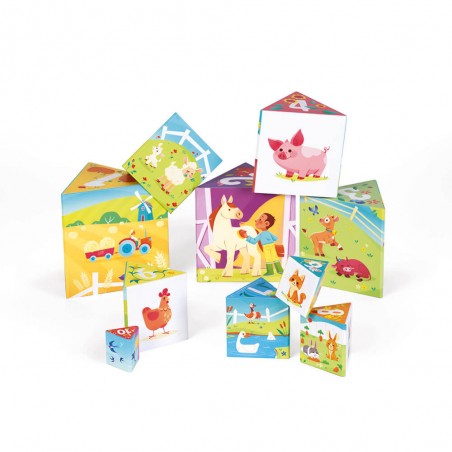 Pyramide à empiler pour bébé la vie à la ferme - Jeu d'éveil - Janod