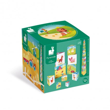 Pyramide à empiler pour bébé la vie à la ferme - Jeu d'éveil - Janod