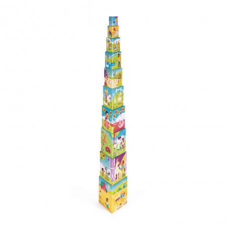 Pyramide à empiler pour bébé la vie à la ferme - Jeu d'éveil - Janod