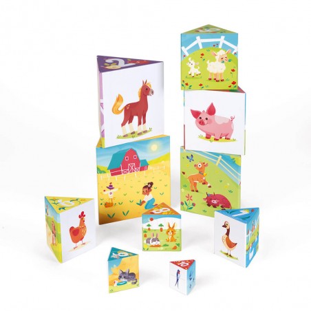 Pyramide à empiler pour bébé la vie à la ferme - Jeu d'éveil - Janod