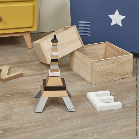 Jeu de construction pour enfants - Tour Eiffel bois à construire - Janod