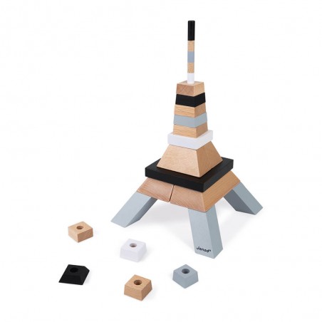 Jeu de construction pour enfants - Tour Eiffel bois à construire - Janod