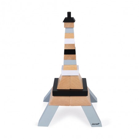 Jeu de construction pour enfants - Tour Eiffel bois à construire - Janod