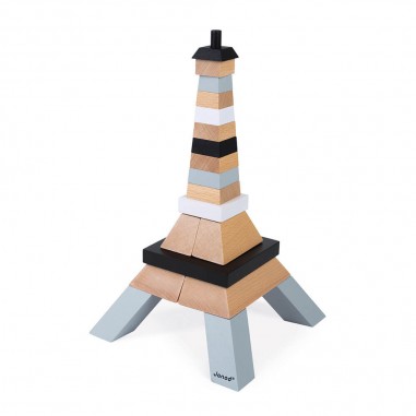 Jeu de construction pour enfants - Tour Eiffel bois à construire - Janod