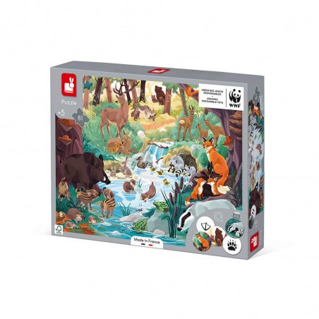 Puzzle Wwf Les empreintes des animaux de la Forêt - Janod