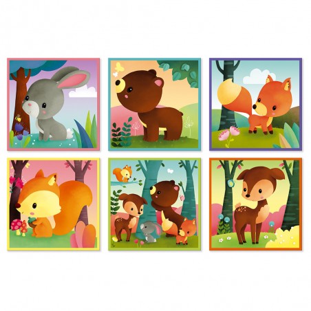 Kubkid - Animaux de la forêt 9 cubes - Un jeu - Janod