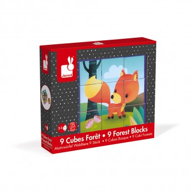 Kubkid - Animaux de la forêt 9 cubes - Un jeu - Janod