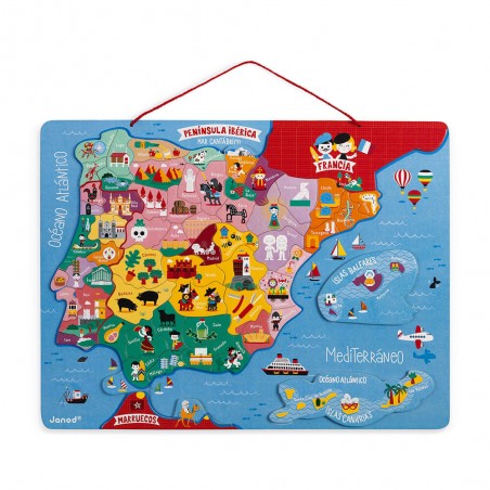 Carte d'Espagne magnétique 50 pcs - Un jouet - Janod