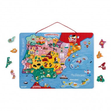 Carte d'Espagne magnétique 50 pcs - Un jouet - Janod