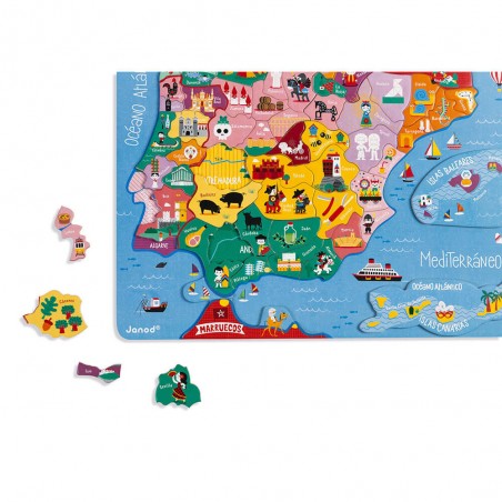 Carte d'Espagne magnétique 50 pcs - Un jouet - Janod