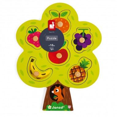 Puzzle Arbre Gourmand 6 pièces : Puzzles en bois premier âge - Janod