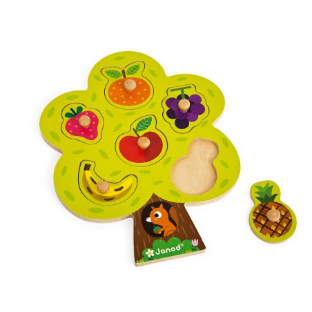 Puzzle Arbre Gourmand 6 pièces : Puzzles en bois premier âge - Janod